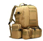 Sac à dos militaire 50l d’airsoft tan avec multiples poches extérieures et bretelles ajustables