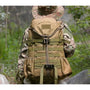 Sac à dos militaire 60L tan avec webbing MOLLE et rabat supérieur pour usage tactique