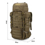 Sac à dos militaire 70L 600D olive drab avec multiples compartiments et sangles