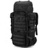 Sac à dos militaire 70L 600D noir avec nombreuses sangles et boucles pour randonnée