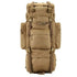 Sac à dos militaire 70l tactique beige avec plusieurs compartiments et bretelles ajustables