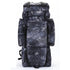 Sac à dos militaire 70l avec motif camouflage, plusieurs compartiments et sangles