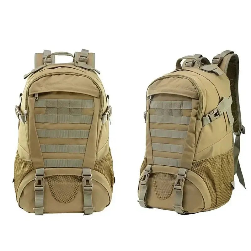 Deux sacs à dos tactiques beige avec molle webbing pour sac à dos militaire de randonnée