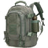 Sac à dos militaire tactique vert olive avec lanières extérieures et porte-bouteille