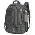Sac à dos militaire tactique gris foncé avec compartiments, sangles de compression et porte-bouteille externe