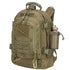 Sac à dos militaire tactique vert olive avec plusieurs compartiments et porte-bouteille