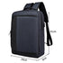 Sac à dos minimaliste pour PC 14 pouces en tissu bleu foncé et noir avec compartiments zippés