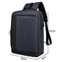 Sac à dos minimaliste pour PC 14 pouces en tissu bleu foncé et noir avec compartiments zippés