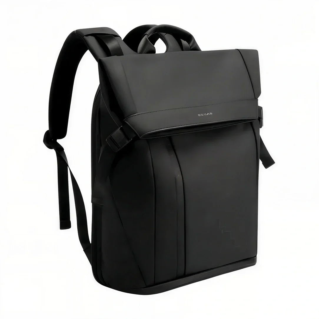 Sac à dos moderne roll top 16 pouces Calipso X noir avec bretelles rembourrées