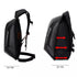 Sac à dos moto à coque noir avec bretelles ajustables et capacité extensible