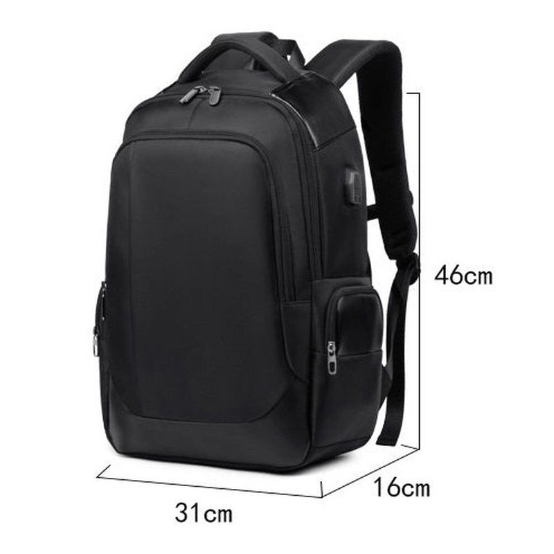 Sac à dos multi compartiments noir avec port de chargement USB externe 46x31x16cm