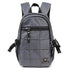 Sac à dos multi rangement gris en nylon matelassé avec plusieurs compartiments zippés