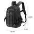 Sac à dos multi rangement en nylon noir avec panneau quilté, nombreuses poches et zippers jaunes