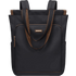 Sac à dos multifonction femme noir convertible avec bretelles et accents marron