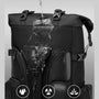 Sac à dos multifonction résistant à l’eau noir avec plusieurs compartiments