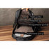 Sac à dos noir cuir véritable avec compartiments, poche pour ordinateur portable et zippés