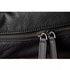 Sac à dos noir en cuir véritable avec fermeture éclair en cuir texturé noir