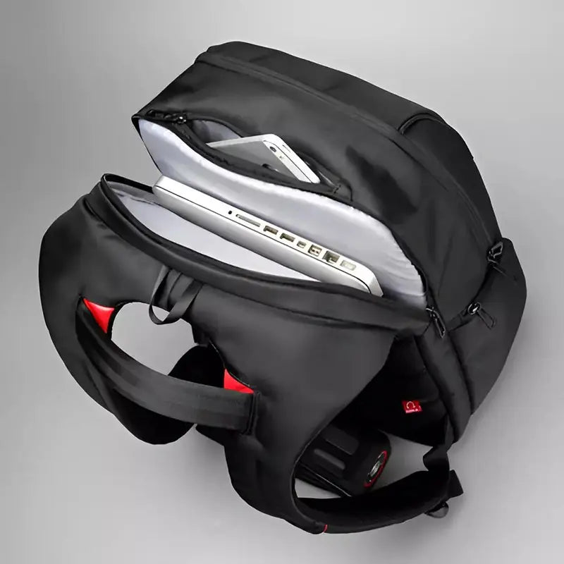 Sac à dos ordi femme noir avec compartiments multiples et poche dédiée pour ordinateur