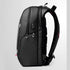 Sac à dos ordi femme noir avec port de chargement USB et multiples compartiments zippés