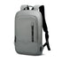 Sac à dos ordinateur 14 pouces femme gris moderne avec poche frontale et port USB