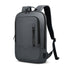 Sac à dos ordinateur 14 pouces femme en gris foncé avec compartiments zippés et port USB