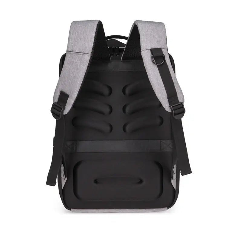 Sac à dos ordinateur 15 pouces antivol gris et noir avec panneau dorsal rembourré