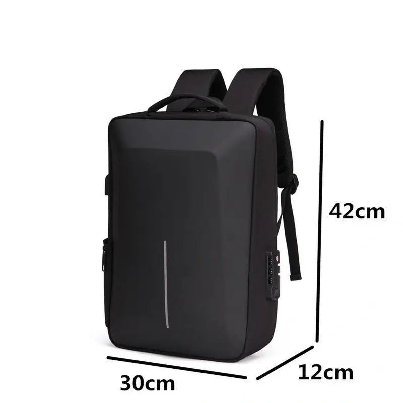 Sac à dos ordinateur 15 pouces antivol noir avec bande réfléchissante pour la sécurité
