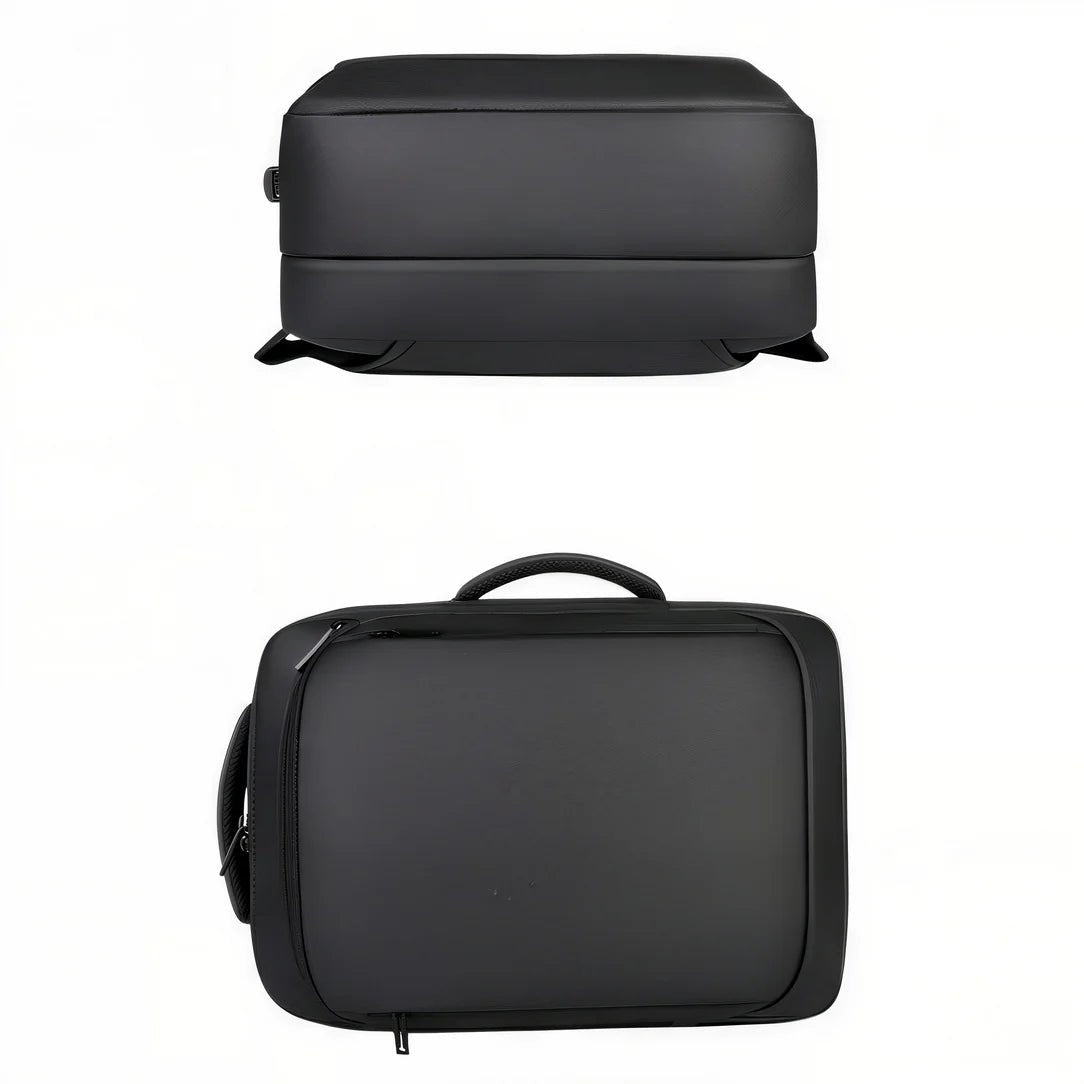 Sac à dos ordinateur 15 pouces 25L noir avec poignée, compartiment zippé et fond plat