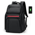 Sac à dos ordinateur 15 pouces noir avec zip rouge et port USB externe