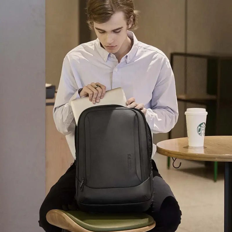 Sac à dos ordinateur 16 pouces City HK noir minimaliste avec compartiment pour laptop