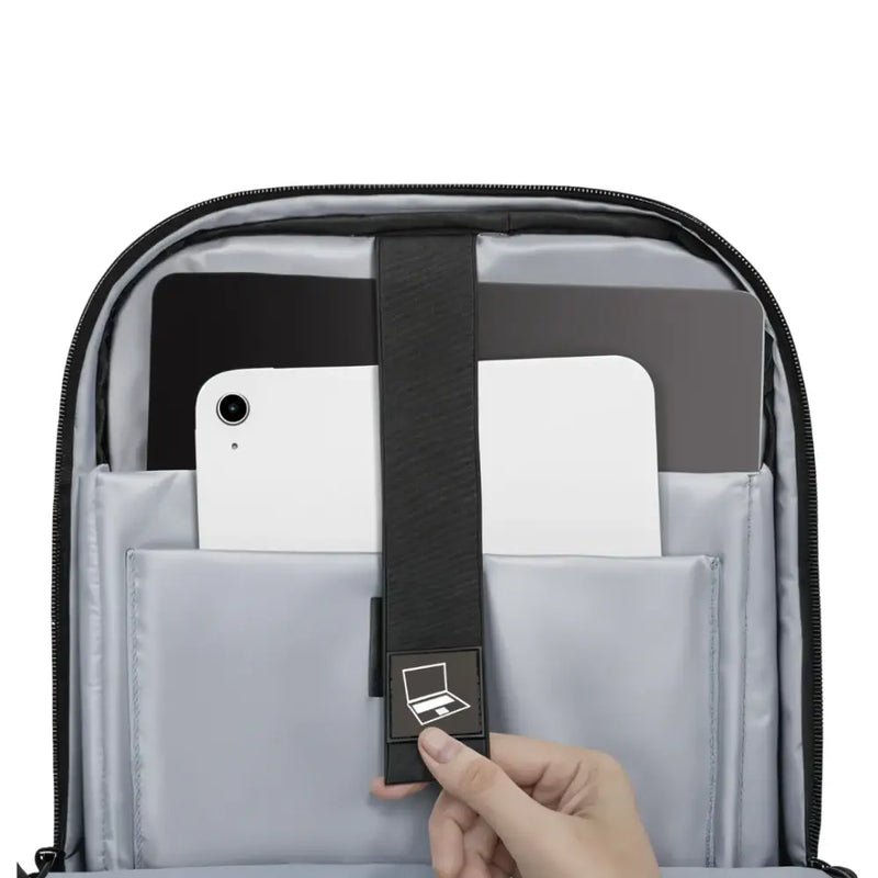 Sac à dos ordinateur 16 pouces City HK noir avec compartiments rembourrés pour électronique