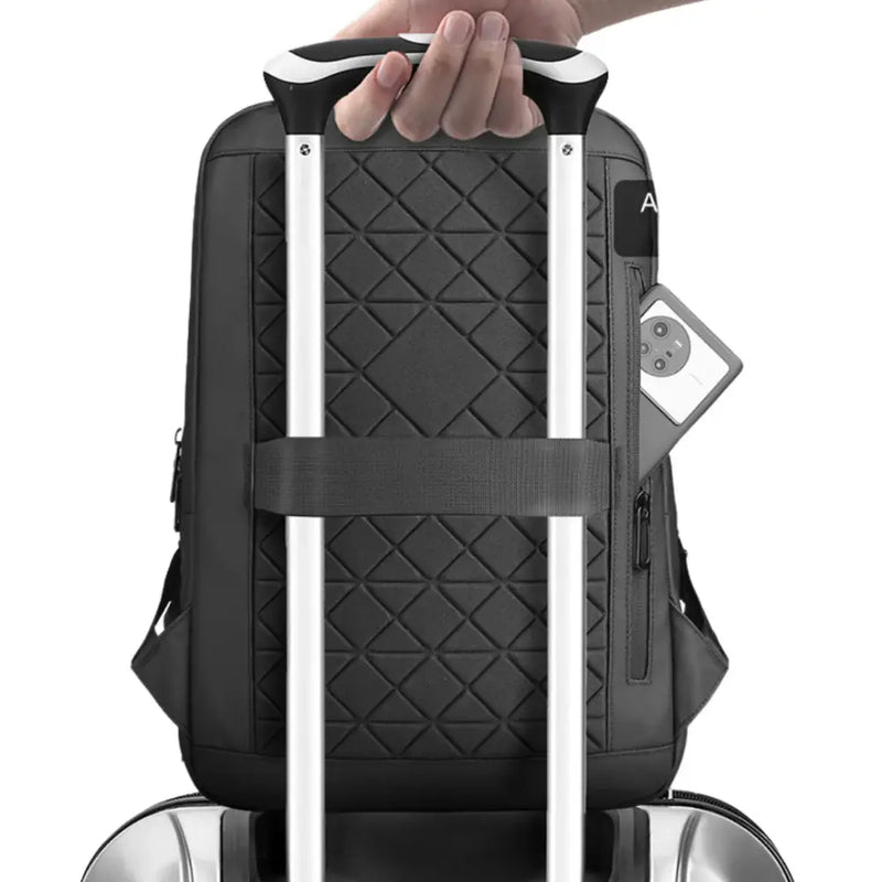 Sac à dos ordinateur 16 pouces City HK avec panneau quilté, sangle de bagage et poches