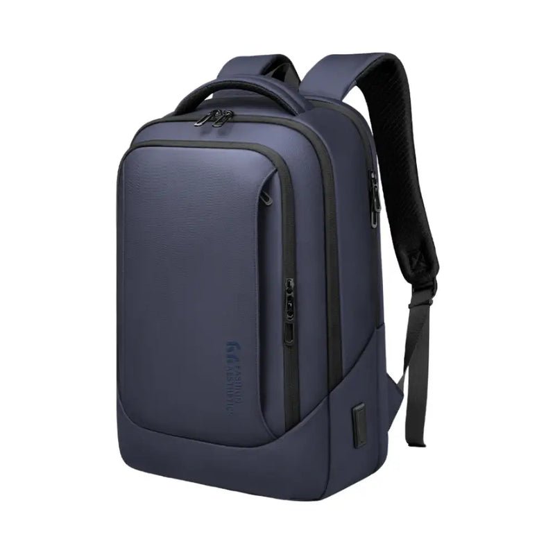 Sac à dos ordinateur 16 pouces City HK en bleu foncé avec multiples compartiments et port USB