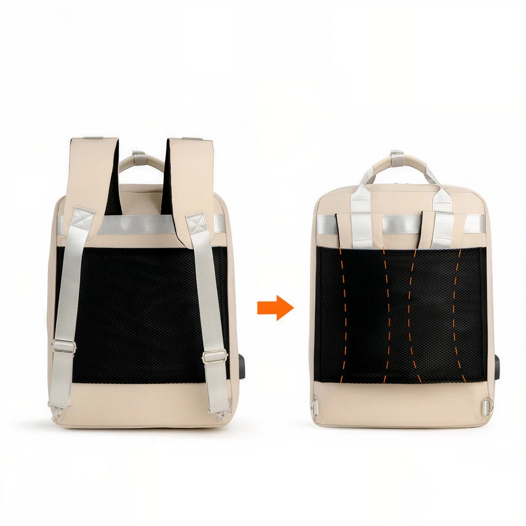 Sac à dos ordinateur 16 pouces femme Sélène convertible en tote avec panneau ventilé