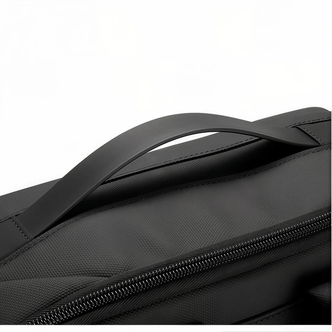 Sac à dos ordinateur de voyage 22L K10 en tissu noir avec poignée supérieure et fermeture éclair