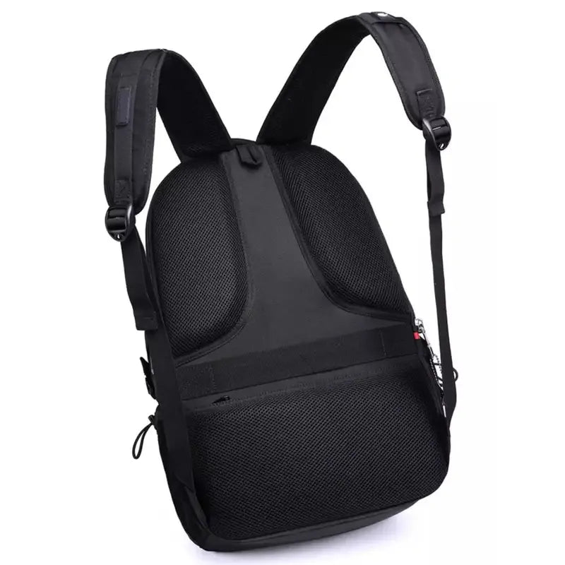 Sac à dos ordinateur étanche noir avec dos et bretelles en mesh rembourré ergonomique