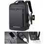 Sac à dos ordinateur extensible 17 pouces noir avec port de chargement USB externe