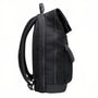 Sac à dos ordinateur imperméable homme noir avec bretelles rembourrées et zip latéral