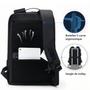 Sac à dos ordinateur Nebula 16 noir avec bretelles ergonomiques et panneau dorsal respirant