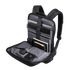 Sac à dos ordinateur portable plat et étanche ouvert avec ordinateur, tablette et accessoires
