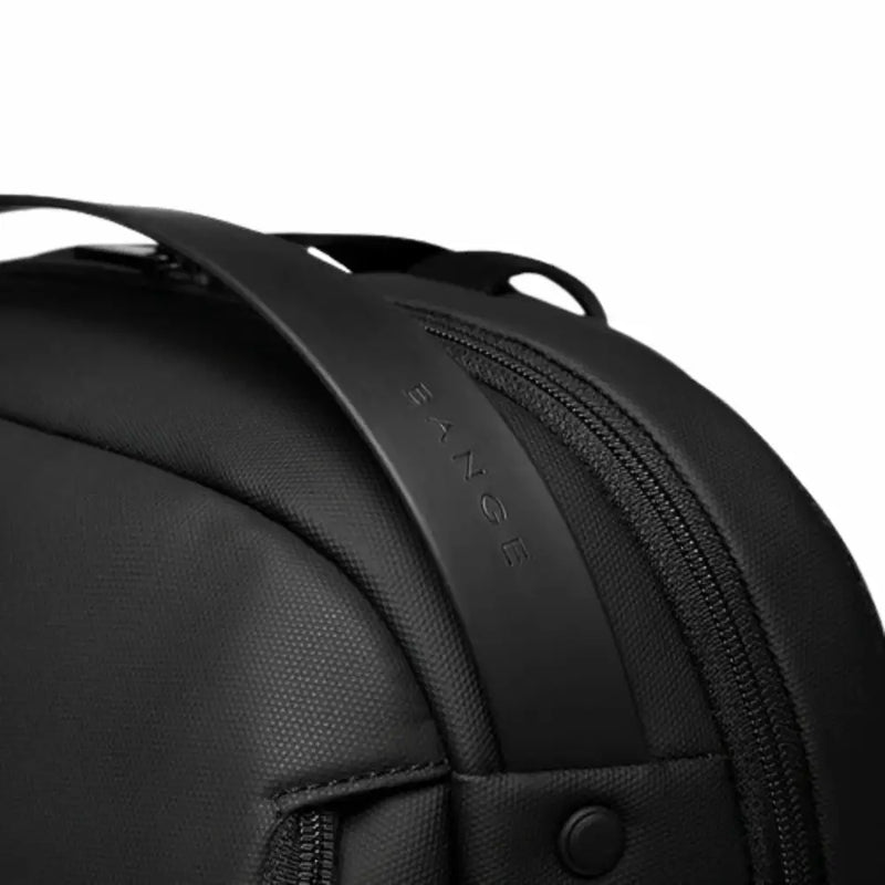 Sac à dos ordinateur ultra plat Nova Slim en cuir noir avec poignée et fermeture éclair