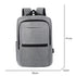 Sac à dos ordinateur USB en tissu gris avec accents noirs et port de chargement USB