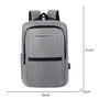 Sac à dos ordinateur USB en tissu gris avec accents noirs et port de chargement USB