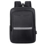 Sac à dos ordinateur USB noir avec bande réfléchissante et port USB externe