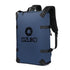 Sac à dos ouverture valise sombre bleu rectangulaire avec bretelles et boucles noires