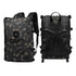 Sac à dos ouverture valise en camouflage noir et gris avec compartiments et sangles réglables