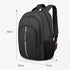 Sac à dos PC 15 pouces noir avec bandes réfléchissantes grises et multiples compartiments