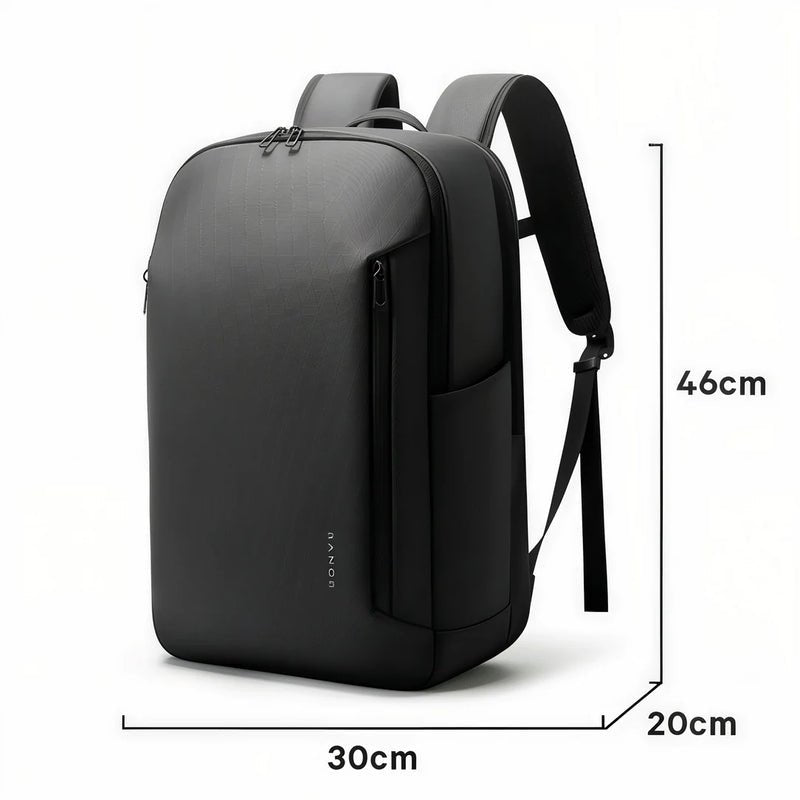 Sac à dos PC 16 pouces Deneb XI noir minimaliste avec compartiments et bretelles ajustables