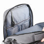 Sac à dos PC portable 17 pouces Urban Nova gris ouvert avec compartiments et clip pour clés