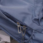 Sac à dos petite fille en tissu bleu avec deux zippers métalliques et chaîne détail
